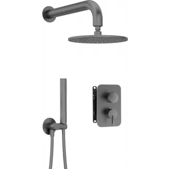 DEANTE Conjunto de duche encastrado com caixa misturadora - chuveiro de teto - preto mate
