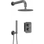 DEANTE Conjunto de duche encastrado com caixa misturadora - chuveiro de teto - preto mate