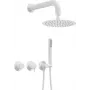 DEANTE Conjunto de duche encastrado com chuveiro de teto - Misturadora horizontal, Cromado, cabeça redonda 250 mm, Série Arnika