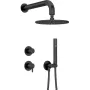 DEANTE Conjunto de duche encastrado com chuveiro de teto - Preto mate, Quadrado 250x250 mm, Arnika Nero