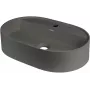 DEANTE Lavatório de granito com ilha de torneira - Oval - Cinzento antracite
