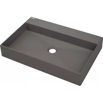 Lavatório de granito DEANTE de pousar com furo para torneira - 60x40 cm antracite