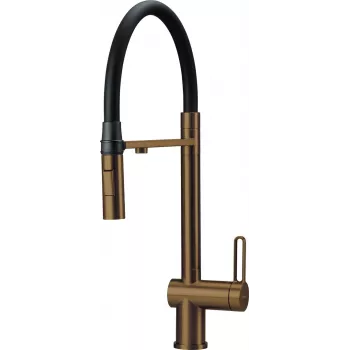 Torneira de cozinha DEANTE com filtro e bica flexível, cromada, misturadora monocomando, torneira 2-em-1 e água filtrada, orientável 360°, latão