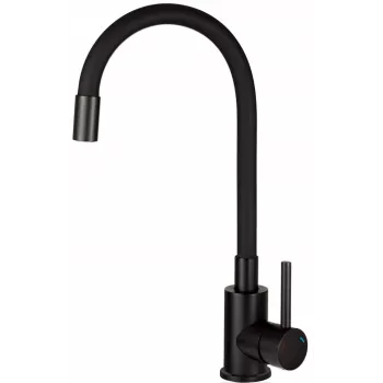Misturadora de cozinha DEANTE com bica flexível - cromada e preto mate - monocomando - série Moza