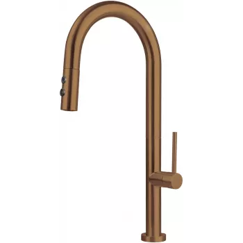 DEANTE misturadora de cozinha com bica extensível - 2 tipos de jato, preto mate, latão