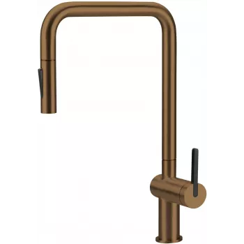 Misturadora de cozinha com bica extensível DEANTE, Preto Mate, Latão, monocomando, altura 350 mm