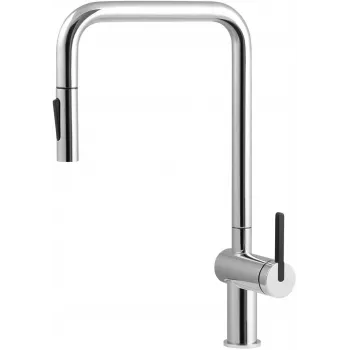 DEANTE Misturadora de Cozinha com Bica Extensível, Preto Mate, Latão, Monocomando, Rotação 360°, Altura 377 mm