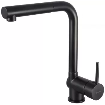 Torneira de cozinha DEANTE com bica extensível, preto mate, latão, monocomando, rotativa 360°