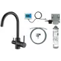 DEANTE Torneira de cozinha com conjunto de filtro de água, preto mate, latão, 3 vias