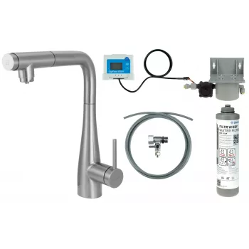Torneira de cozinha DEANTE com sistema de filtragem de água, bica extensível
