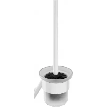 Conjunto de escova WC de parede DEANTE Leman com suporte de aço inoxidável, prateado mate
