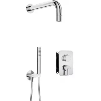 Conjunto de duche encastrado DEANTE Neo Nero com misturadora BOX e chuveiro de mão, preto mate, chuveiro de teto 250 mm