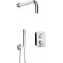 Conjunto de duche encastrado DEANTE Neo Nero com misturadora BOX e chuveiro de mão, preto mate, chuveiro de teto 250 mm