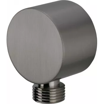Conector angular DEANTE 90° para tubo redondo de 25 mm, cromado prateado