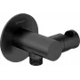 Conector angular redondo DEANTE com suporte para chuveiro - preto