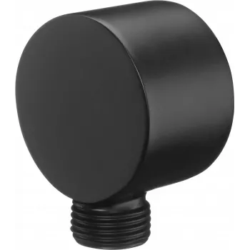 Ligação angular redonda Deante Cascada NAC_N54K para mangueira de chuveiro, 1/2 polegadas, Nero preto