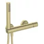 DEANTE Misturadora de duche com conjunto de chuveiro - misturadora de banheira de parede monocomando, preto mate, latão, 2 furos, distância de ligação 150 mm, cartucho cerâmico, chuveiro de mão de chuva, anti-calcário