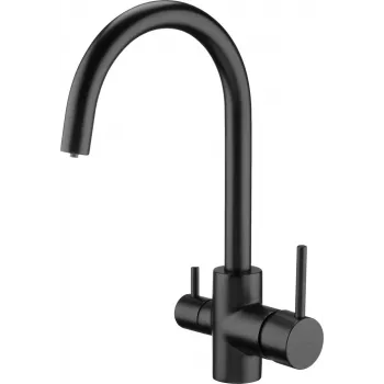 Torneira de Cozinha DEANTE Silia com Ligação para Filtro de Água, Preto Mate, Bica Extensível e Rotativa