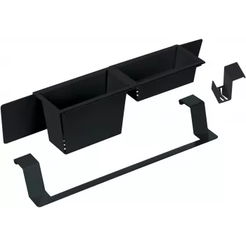 DEANTE Conjunto de acessórios de lava-loiça preto 3 peças dispensador de sabão para cozinha porta-esponjas porta-escovas