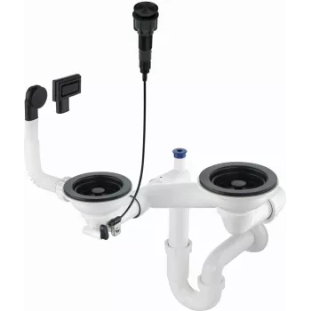 DEANTE Sifão Space-Saver para lava-loiça de granito 1,5 e 2 cubas