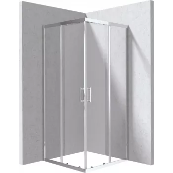 DEANTE Cabine de duche quadrada 80x80 cm com moldura cromada e portas de correr duplas