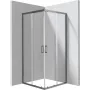 DEANTE Base de duche quadrada 80x80 cm com portas de correr duplas, moldura cromada