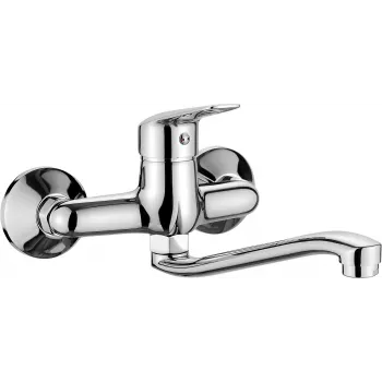Torneira de cozinha de parede DEANTE cromada monocomando orientável em forma de U