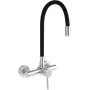 Torneira de cozinha de parede DEANTE com bica curva, cromado, misturadora monocomando, latão, alcance 220 mm