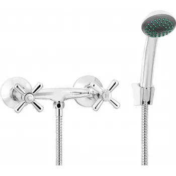 DEANTE Misturadora de Duche Montada na Parede com Conjunto de Chuveiro - Cromada, Monocomando, Série Arnika