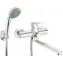 DEANTE Misturadora de lavatório e banheira de parede com conjunto de chuveiro, preto mate, monocomando, latão