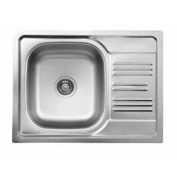 DEANTE ZEX 011A Pia de Granito Compósito 1 Cuba com Escorredor, Onyx Black, 620x500 mm
