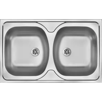 DEANTE ZM5 0200 Lava-loiça de aço inoxidável 2 cubas de sobrepor - acabamento escovado