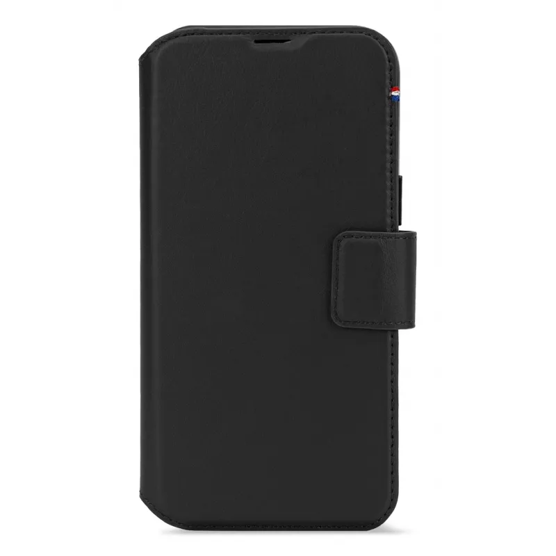 Carteira de pele Decoded com compartimento de cartões removível para iPhone 16 Pro Max, compatível com MagSafe, preta