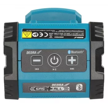 Coluna Bluetooth portátil DEDRA DED7004 20W azul IPX5 TWS FM USB-C