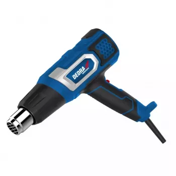 Pistola de ar quente DEDRA 2000W com regulação de temperatura em 3 níveis, 4 bicos e espátula