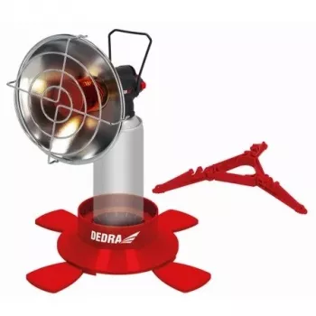 DEDRA Radiador para cartucho 7/16'' – acessório cromado de aço para aquecedor a gás, calor radiante, rosca EN417, prateado