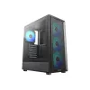 Caixa Mid-Tower Deepcool CC550 4F, 4 ventoinhas LED 120mm, vidro temperado, preta