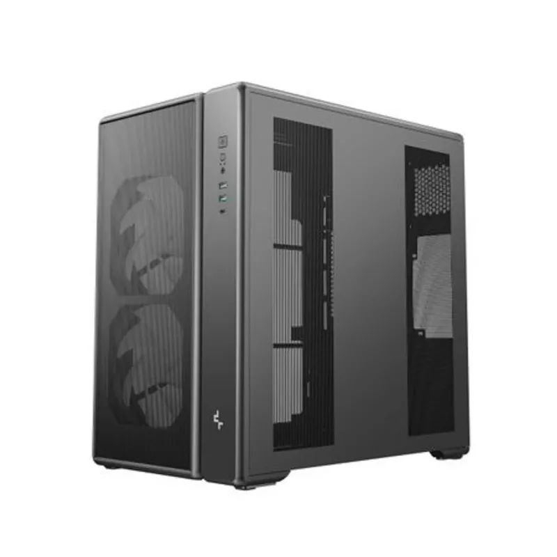 Caixa Mid Tower Deepcool CG590 MESH 2F - preta, vidro temperado, 2 ventoinhas de 120mm