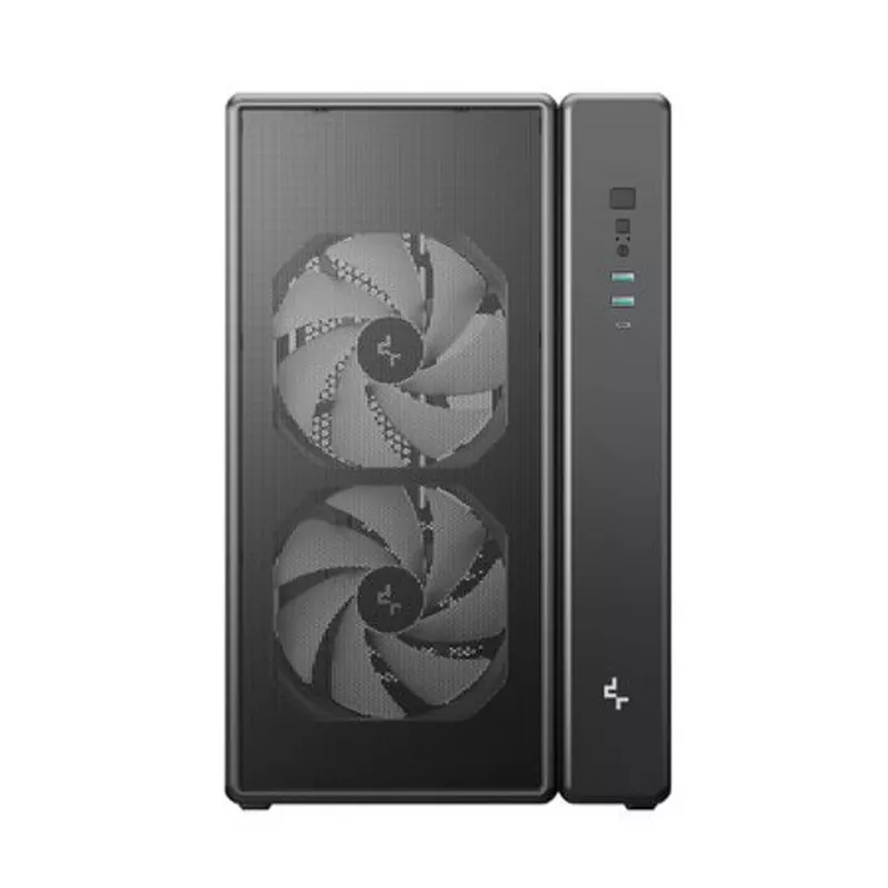 Caixa Mid Tower Deepcool CG590 MESH 2F - preta, vidro temperado, 2 ventoinhas de 120mm