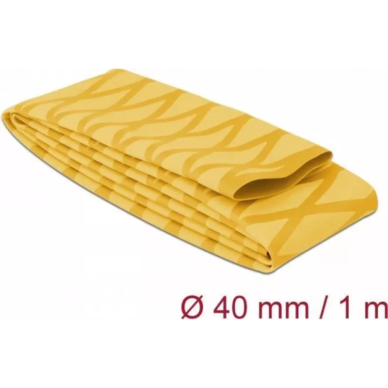 Delock 19605 Tubo termorretrátil, padrão X antiderrapante, 1 m x 40 mm, amarelo