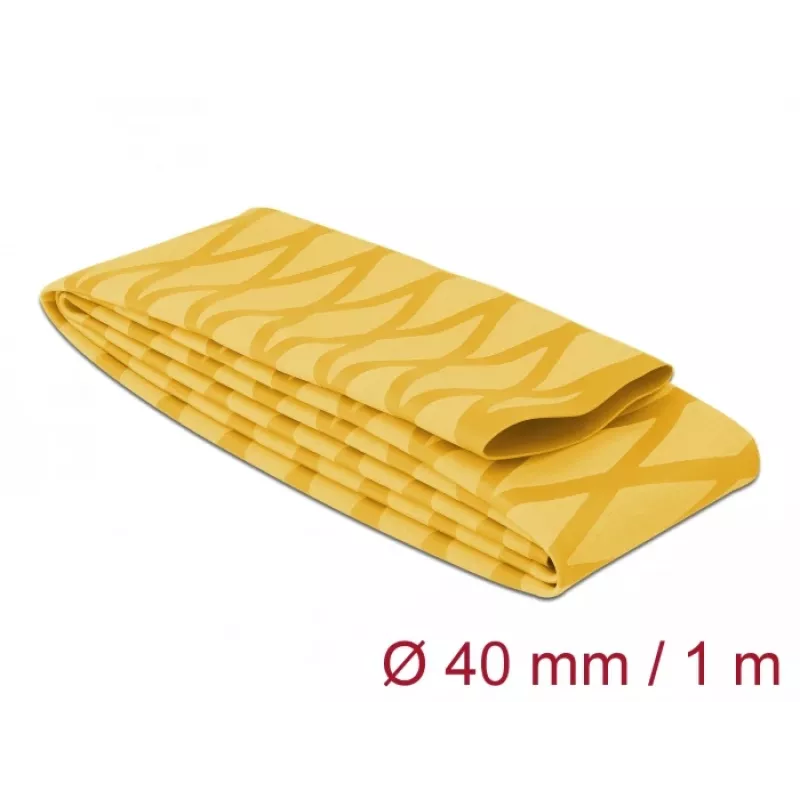 Delock 19605 Tubo termorretrátil, padrão X antiderrapante, 1 m x 40 mm, amarelo