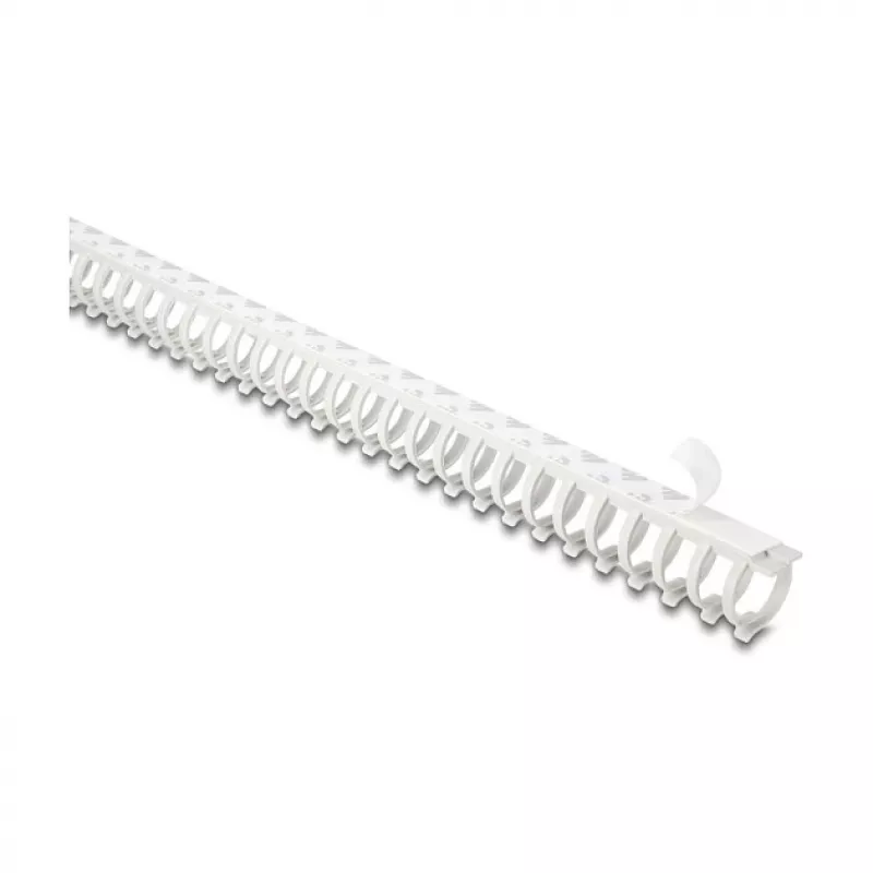 Canaleta flexível para cabos Delock 22072, autoadesiva e aparafusável, 25 x 26 mm, 50 cm, cinzento