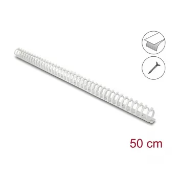 Canaleta flexível para cabos Delock 22072, autoadesiva e aparafusável, 25 x 26 mm, 50 cm, cinzento