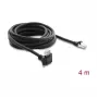 Cabo de câmara GigE Delock 4m Cat.6 S/FTP RJ45 angular 90° com parafuso de fixação para RJ45 reto - Preto