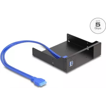 Delock moldura metálica de encaixe de 5,25 polegadas para gavetas slim-bay com USB 5 Gbps (18006)