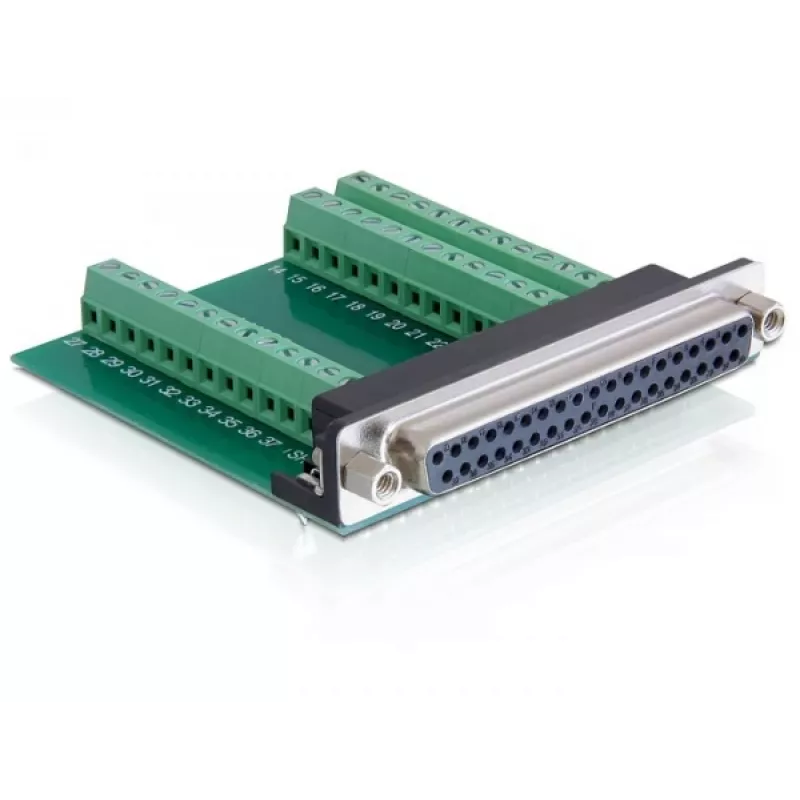 Delock adaptador D-Sub 37 pinos conector fêmea para bloco de terminais 65319