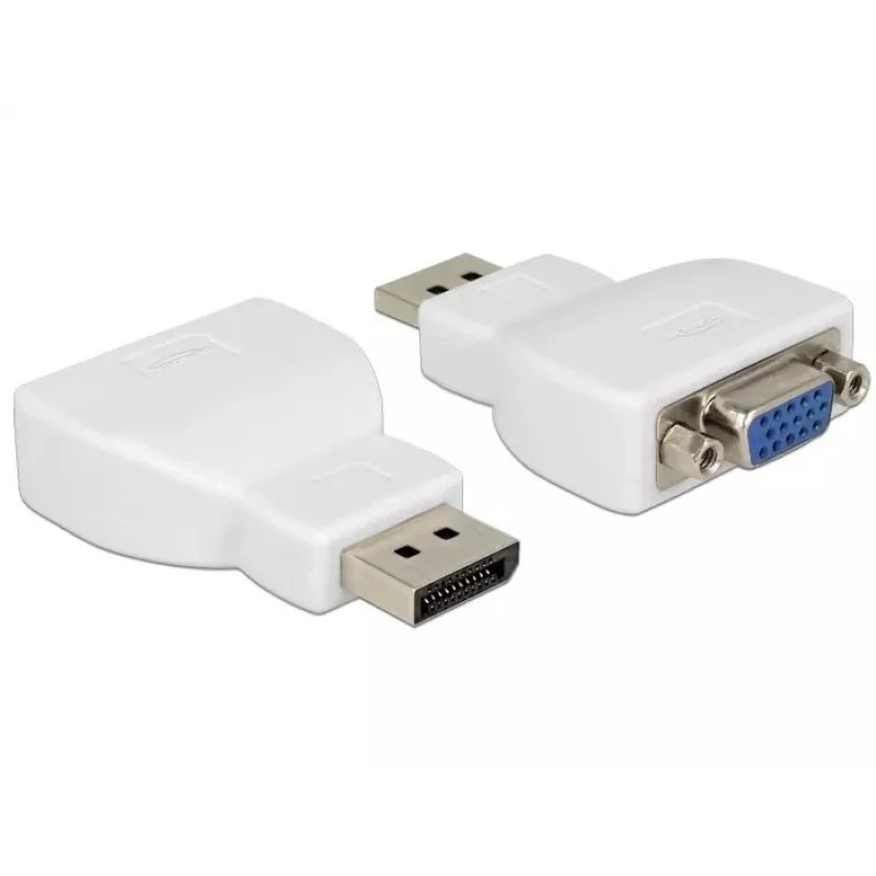 DELOCK adaptador DisplayPort 1.1 macho para VGA fêmea branco