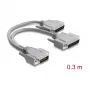 Cabo adaptador em Y Delock Serial RS-232 LFH D-Sub HD 60 pinos macho para 2x D-Sub 25 pinos macho 0,3m Cinzento