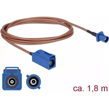 DELOCK cabo de extensão de antena FAKRA C macho para FAKRA C fêmea RG-316 1,8m coaxial