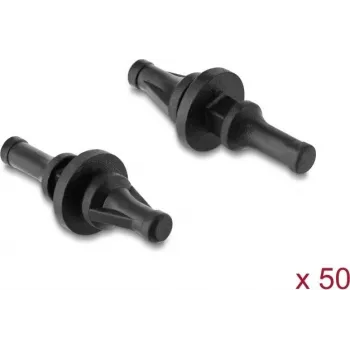 Delock Suportes de Silicone Antivibração para Ventoinhas, Curtos, 50 Unidades, Preto (60985)